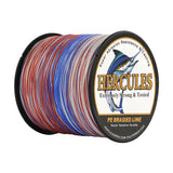 HERCULES 100M-2000M Patriotic Color 6lb-100lb PE Braid Fishing Line 4 Strands HERCULES