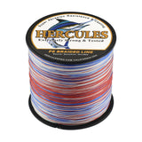 HERCULES 100M-2000M Patriotic Color 10lb-300lb PE Braid Fishing Line 8 Strands HERCULES