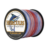 HERCULES 100M-2000M Patriotic Color 10lb-300lb PE Braid Fishing Line 8 Strands HERCULES