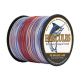 HERCULES 100M-2000M Patriotic Color 10lb-300lb PE Braid Fishing Line 8 Strands HERCULES