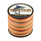 HERCULES 100M-2000M Fire Color 6lb-100lb PE Braid Fishing Line 4 Strands HERCULES
