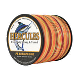 HERCULES 100M-2000M Fire Color 6lb-100lb PE Braid Fishing Line 4 Strands HERCULES