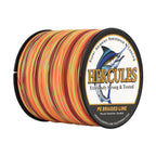 HERCULES 100M-2000M Fire Color 6lb-100lb PE Braid Fishing Line 4 Strands HERCULES