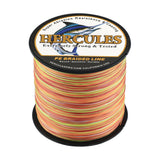 HERCULES 100M-2000M Fire Color 10lb-300lb PE Braid Fishing Line 8 Strands HERCULES