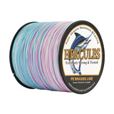 HERCULES 100M-2000M Pastel Tricolor 6lb-100lb PE Braid Fishing Line 4 Strands HERCULES
