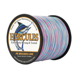 HERCULES 100M-2000M Pastel Tricolor 10lb-300lb PE Braid Fishing Line 8 Strands HERCULES