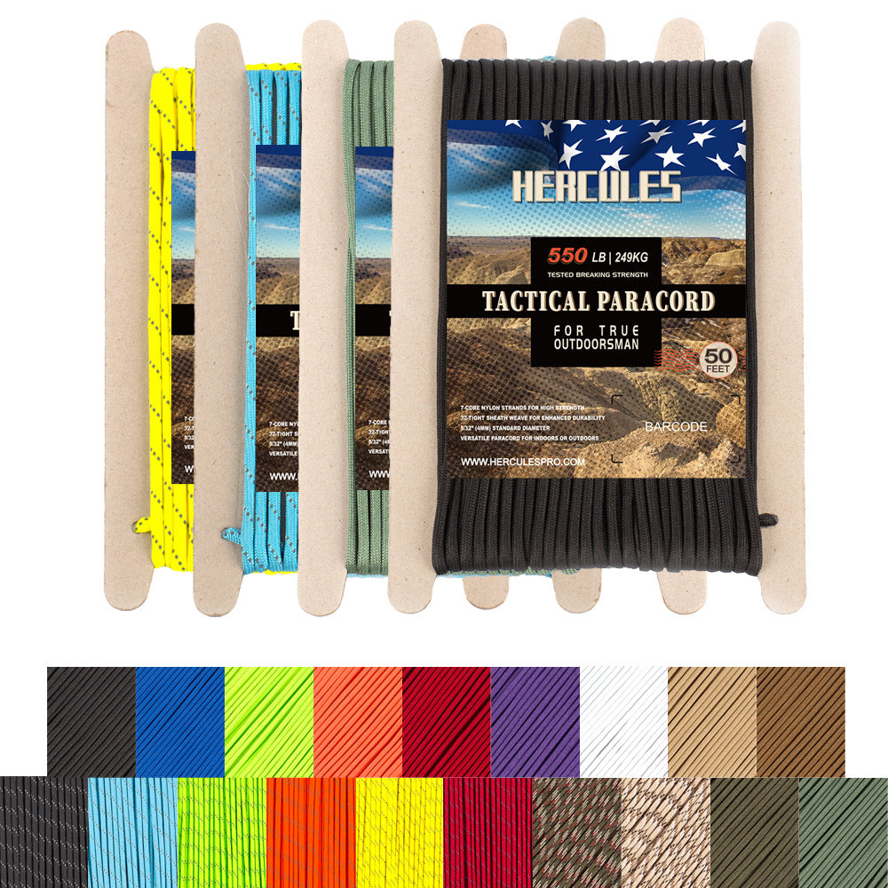 HERCULES 50FT 550 Paracord Rope Heavy Duty Parachute Cord Utility Cord HERCULES