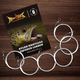 HERCULES Pre-Tied Loop Fly Fishing Leader with leader wallet Pack of 6 HERCULES