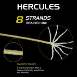 HERCULES 100M-2000M White 10lb-300lb PE Braided Fishing Line 8 Strands HERCULES