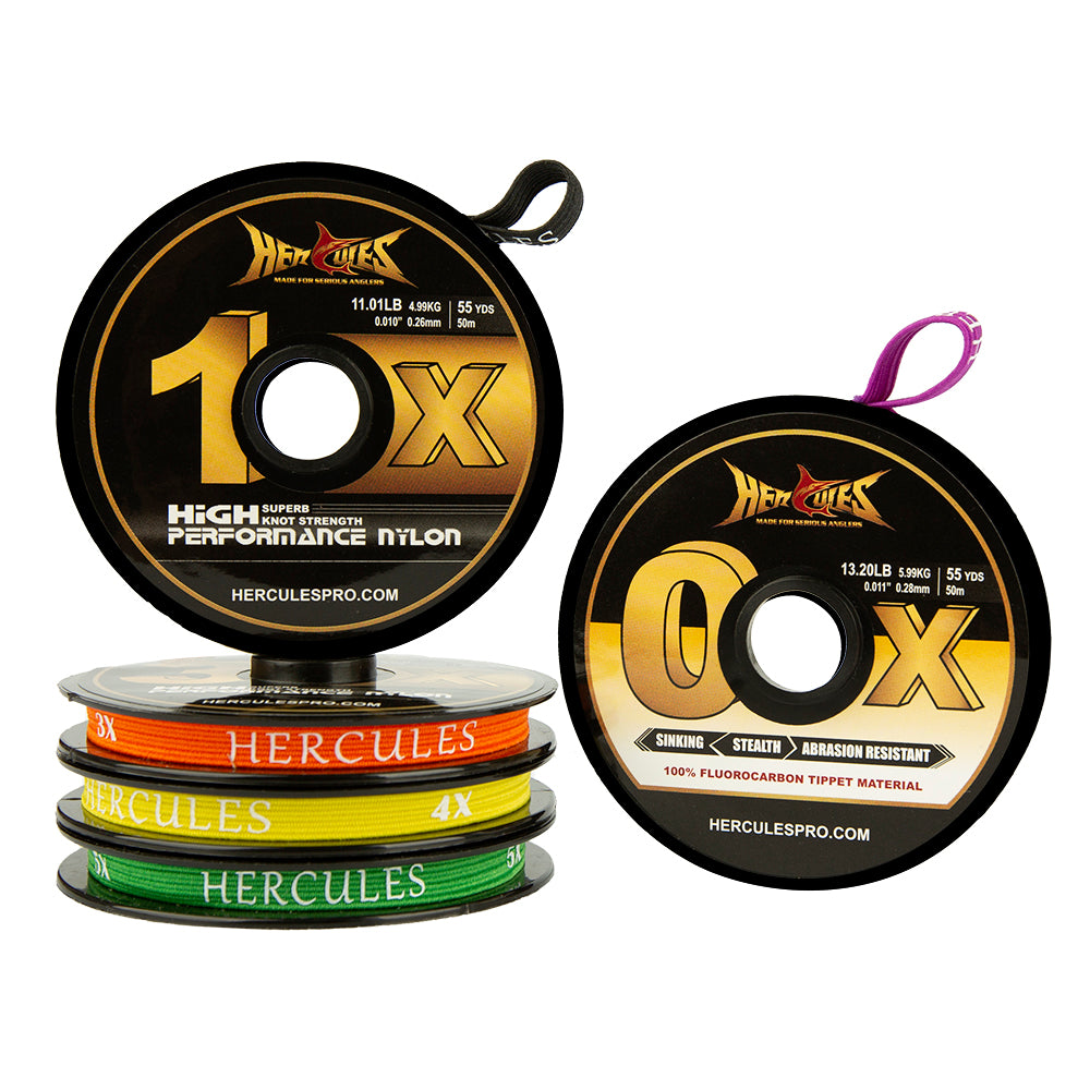 HERCULES Fly Fishing Tippet Pack of 3 with Fly Tippet holder 55 Yards –  Hercules Fishing Tackle