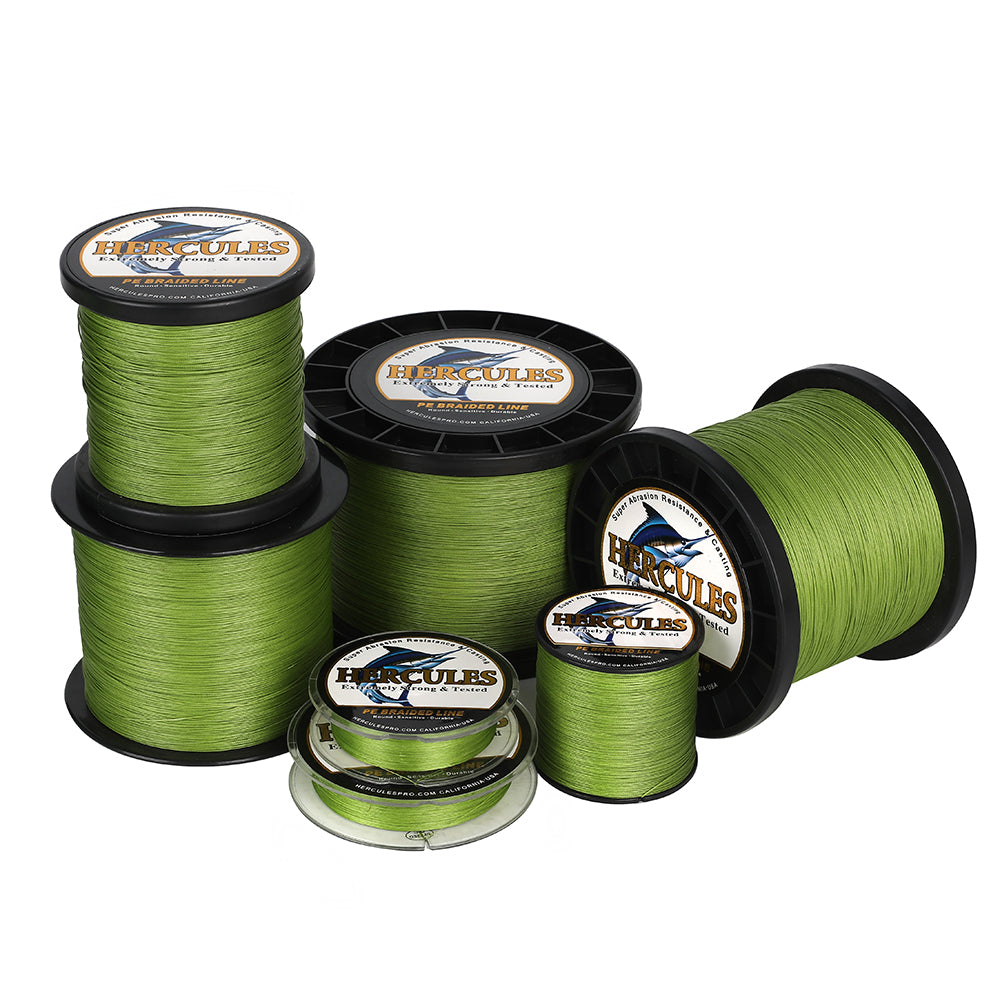HERCULES Army Green 12 Strands 10lb-420lb PE Braided Fishing Line 100M-2000M HERCULES