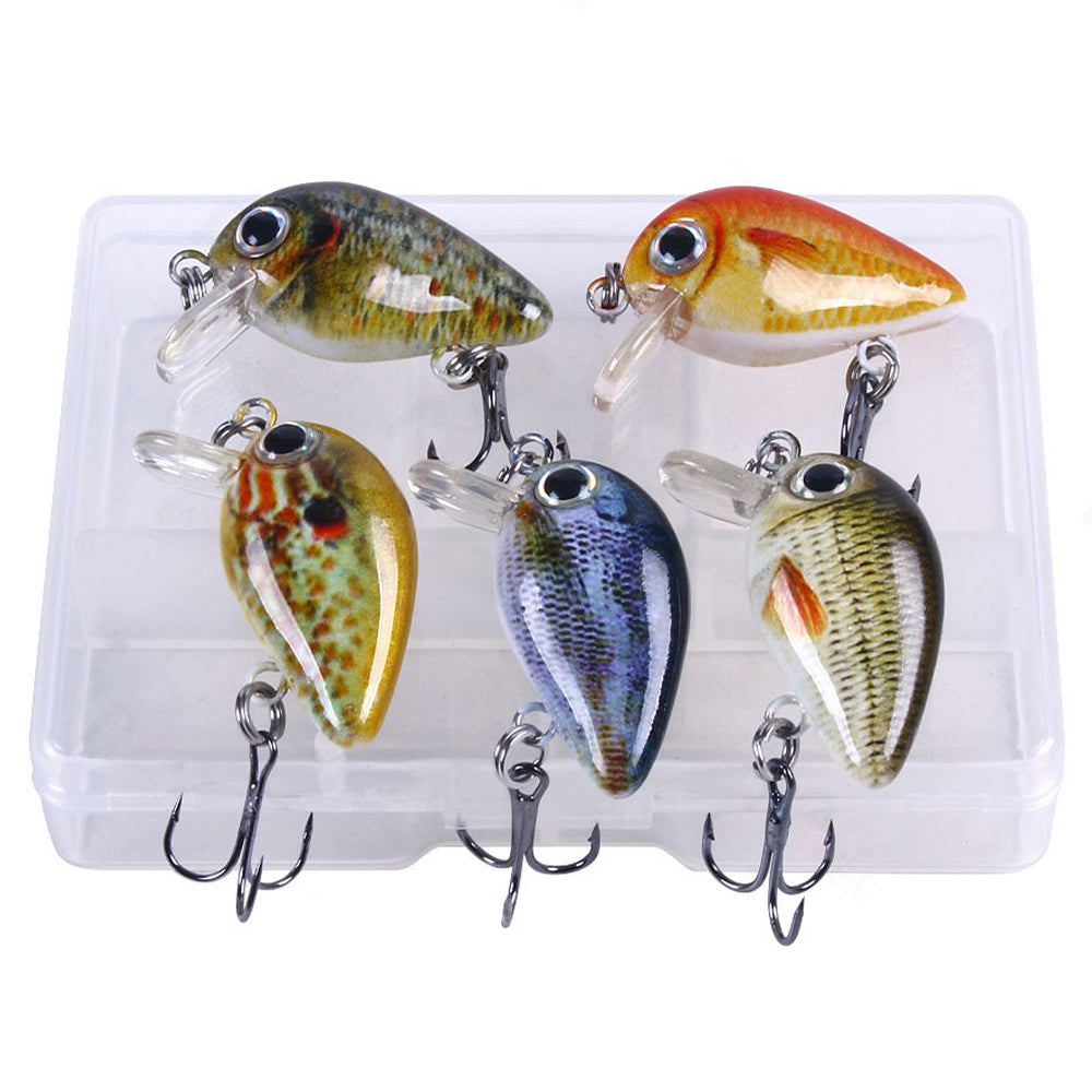 HERCULES 5Pcs/Box Mini Crankbaits Set Fishing Lures Hard Baits Swimbaits Boat Ocean Topwater Lures for Trout Bass Perch Fishing Lures HERCULES SALE
