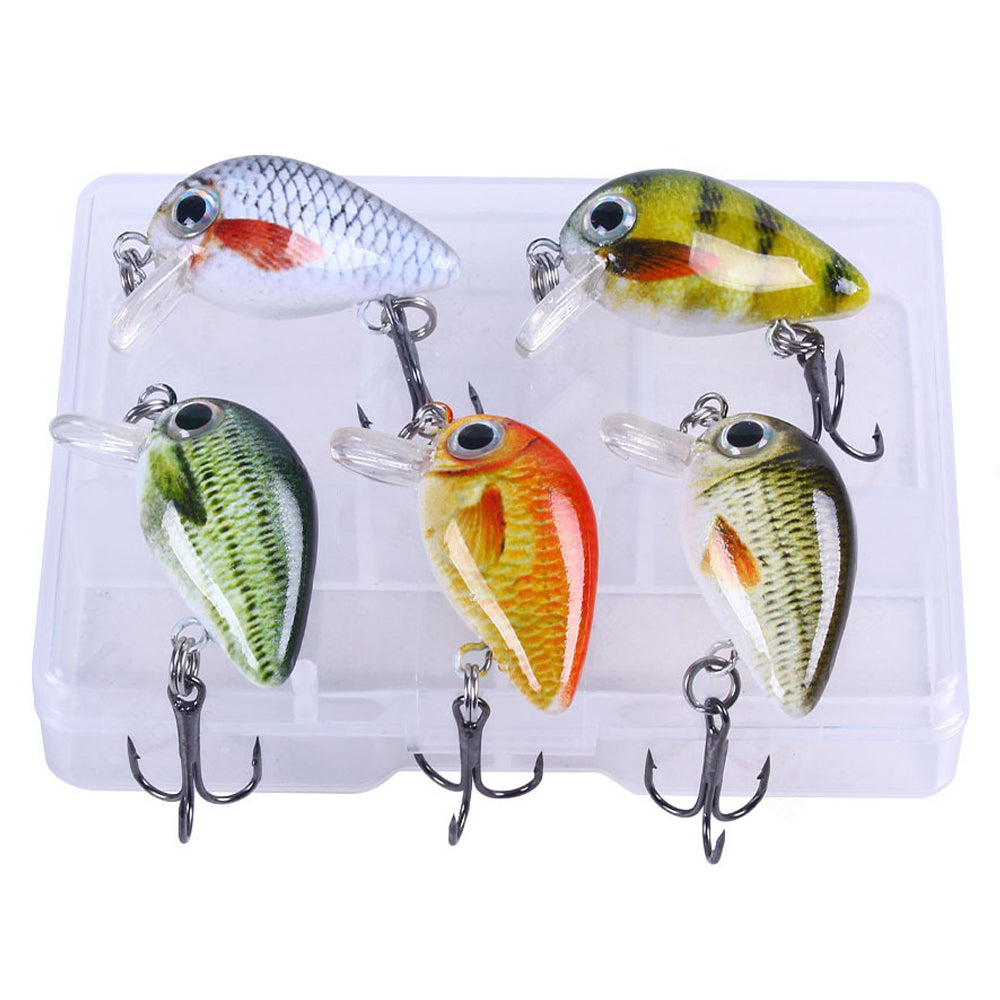 HERCULES 5Pcs/Box Mini Crankbaits Set Fishing Lures Hard Baits Swimbaits Boat Ocean Topwater Lures for Trout Bass Perch Fishing Lures HERCULES SALE