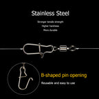 High-Strength Swivel with B-shaped Pin for Fishing, Pack of 20pcs HERCULES