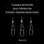 High-Strength Swivel with B-shaped Pin for Fishing, Pack of 20pcs HERCULES