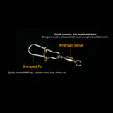 High-Strength Swivel with B-shaped Pin for Fishing, Pack of 20pcs HERCULES