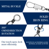 Fishing Snap Swivels with Barrel Swivel 5/0#-12#, Pack of 100pcs HERCULES