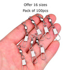 Fishing Snap Swivels with Barrel Swivel 5/0#-12#, Pack of 100pcs HERCULES