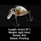HERCULES 4cm 4g Micro Cranbaits Fishing Lures 5pcs HERCULES