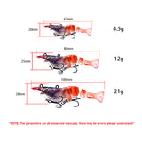 HERCULES Multi-jointed Hard Lure Shrimp Swimbait Fishing Lure Hercules Fishing Tackle