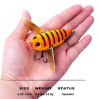 2.36" Topwater Hard Bait Wobbler Bee Popper Fishing Lures HERCULES