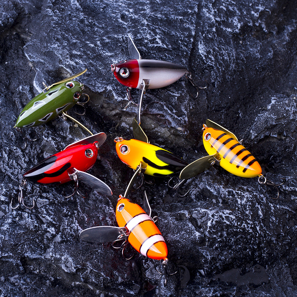 2.36" Topwater Hard Bait Wobbler Bee Popper Fishing Lures HERCULES