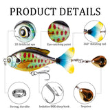 3.74" Topwater Fishing Lure with Rotating Tail and Sequin HERCULES