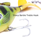 3.74" Topwater Fishing Lure with Rotating Tail and Sequin HERCULES