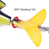 3.74" Topwater Fishing Lure with Rotating Tail and Sequin HERCULES