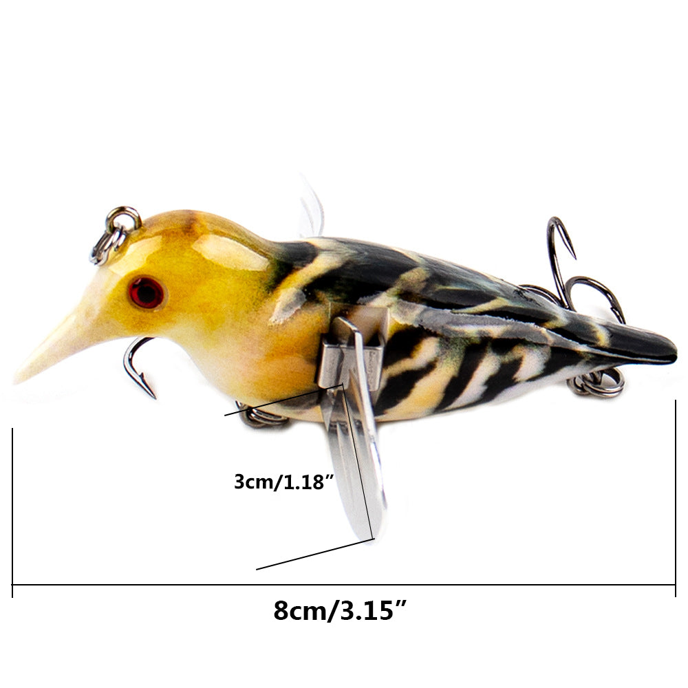 Winged Topwater Fishing Lure – Foldable Prop Wings Surface Bait HERCULES