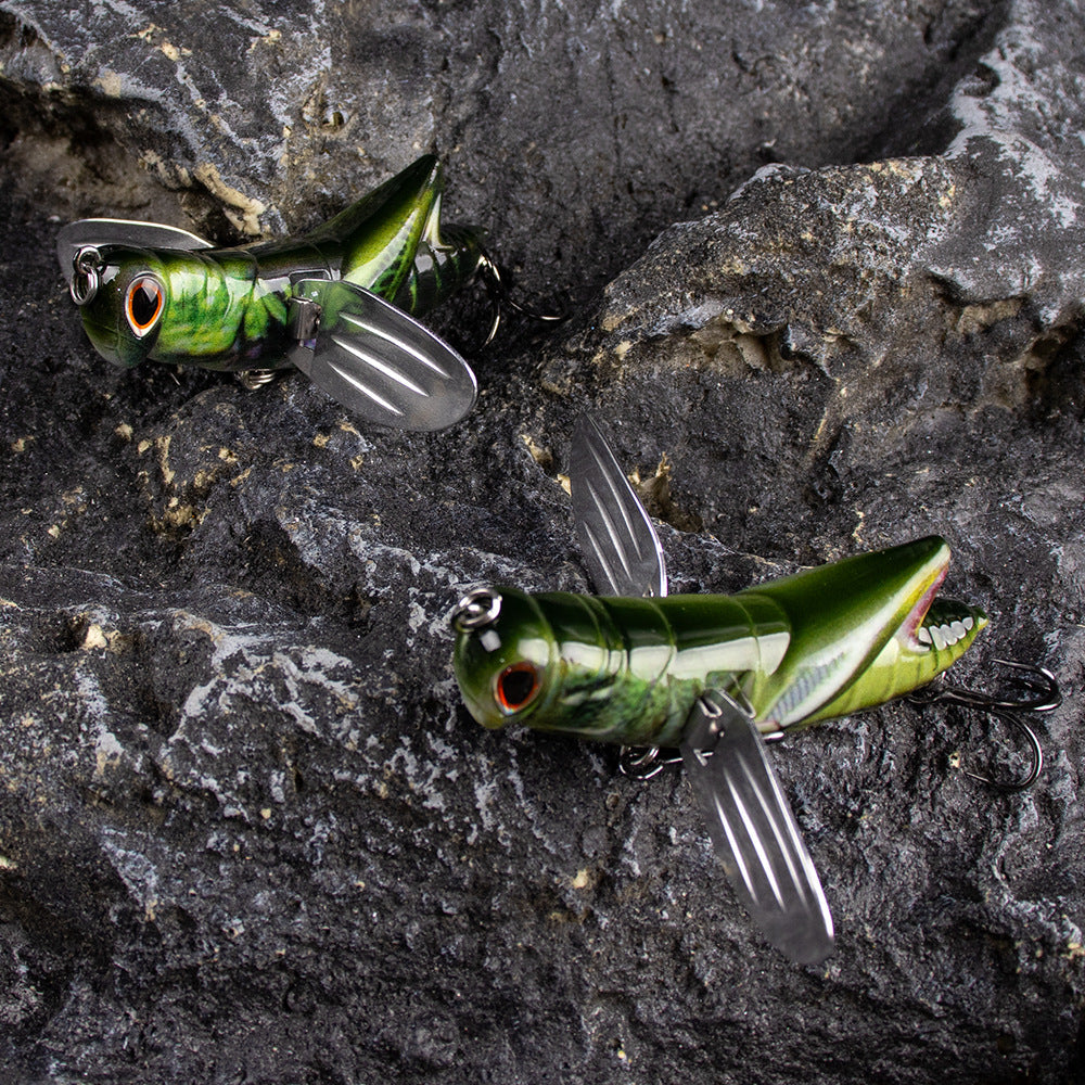 Topwater Grasshopper Lure with Foldable Wings Floating Crawler Bait HERCULES
