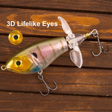 HERCULES Topwater Fishing Lures with Double Floating Rotating Tails HERCULES