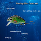 HERCULES 1.1" Mini Crankbait Single Hook Fishing Lure HERCULES