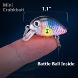 HERCULES 1.1" Mini Crankbait Single Hook Fishing Lure HERCULES