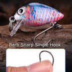 HERCULES 1.1" Mini Crankbait Single Hook Fishing Lure HERCULES