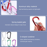 D-Ring Carabiner Clips Aluminum Alloy Gear Hooks Pack of 10 HERCULES