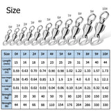 Fishing Ball Bearing Swivels with Solid Rings Pack of 10 HERCULES