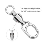 Fishing Ball Bearing Swivel with Oval Snap Pack of 10 HERCULES
