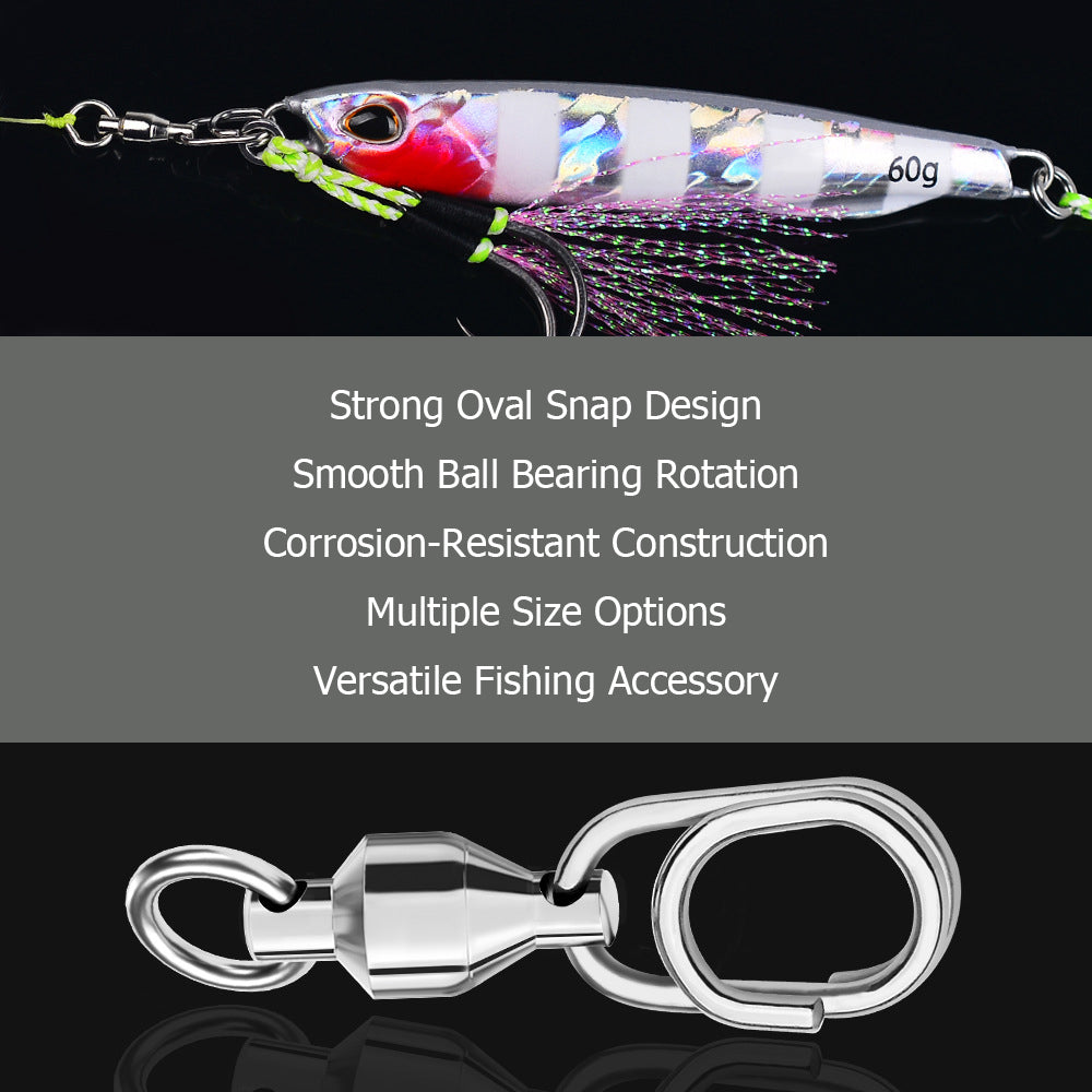 Fishing Ball Bearing Swivel with Oval Snap Pack of 10 HERCULES