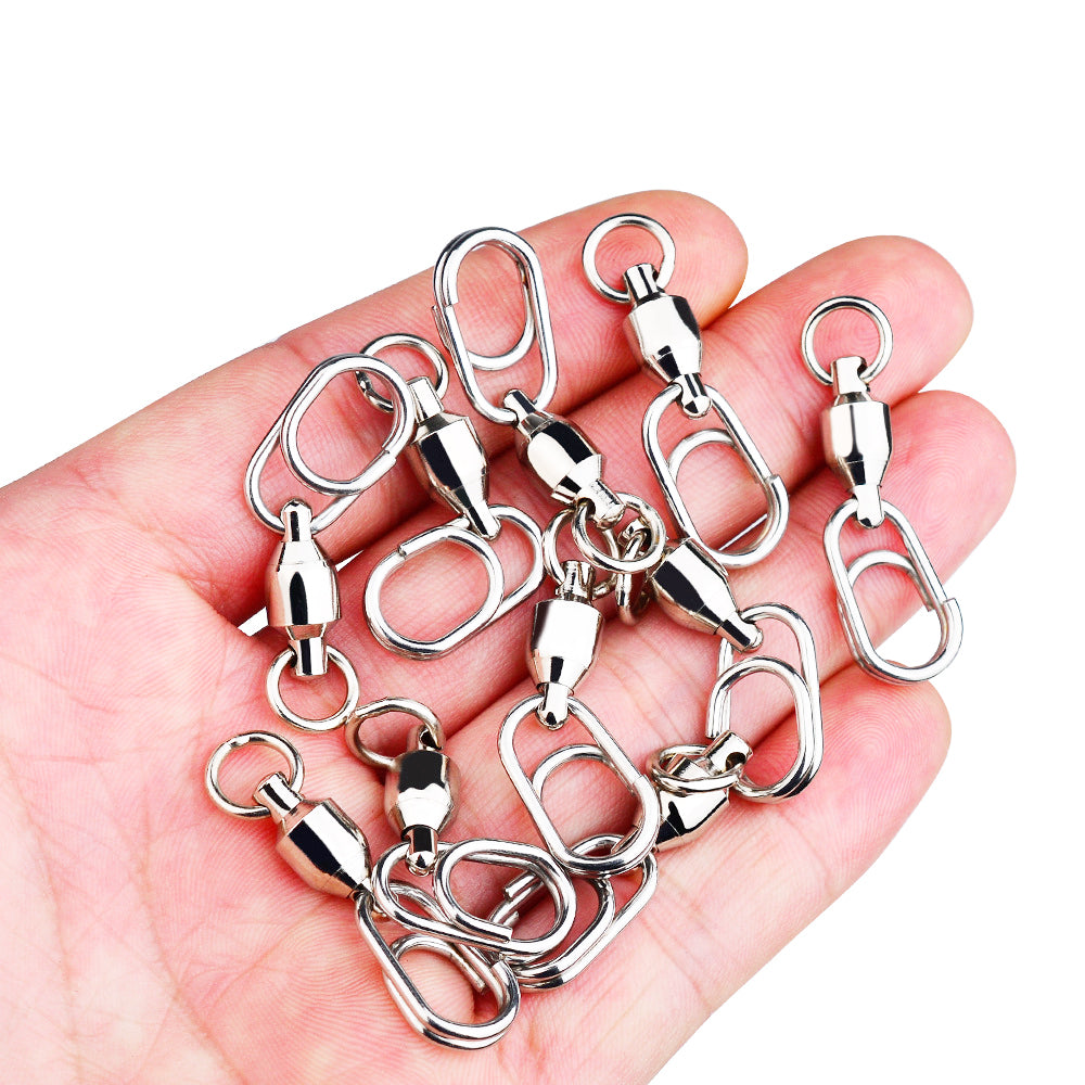 Fishing Ball Bearing Swivel with Oval Snap Pack of 10 HERCULES