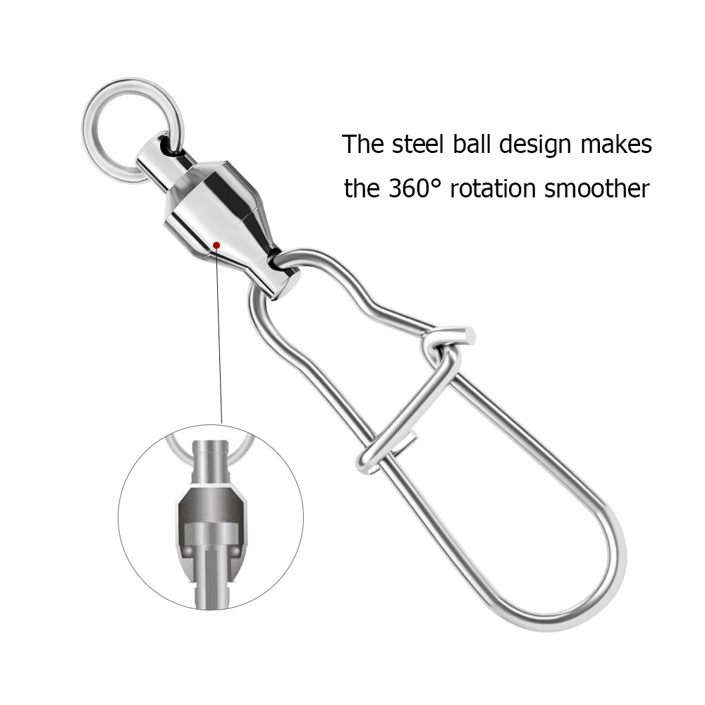 Ball Bearing Swivel with Reinforced Duo Lock Snap Pack of 10 HERCULES