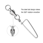 Fishing Ball Bearing Swivels with Coastlock Snaps Pack of 10 HERCULES