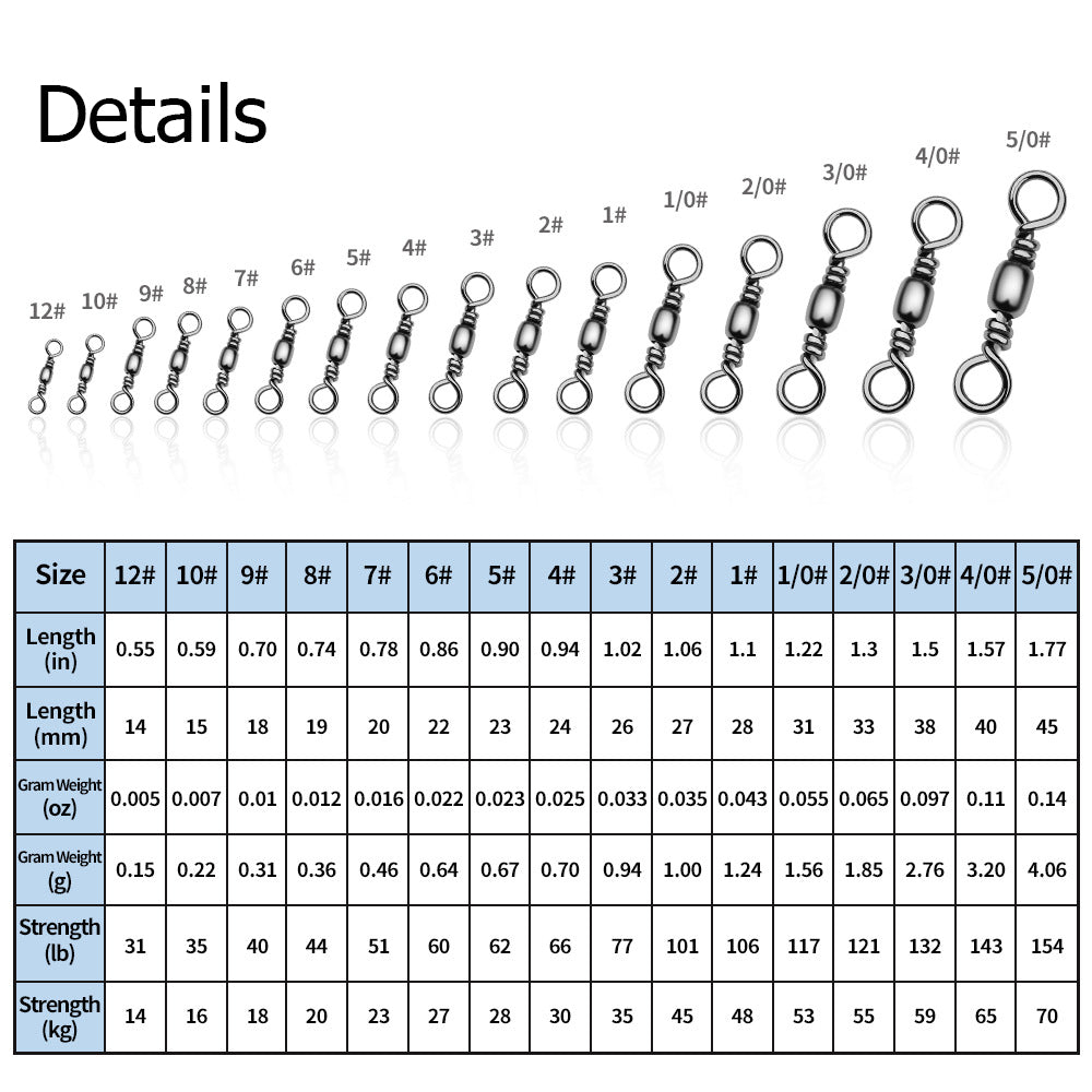 Stainless Steel Barrel Swivel with Snap for Fishing Lures HERCULES