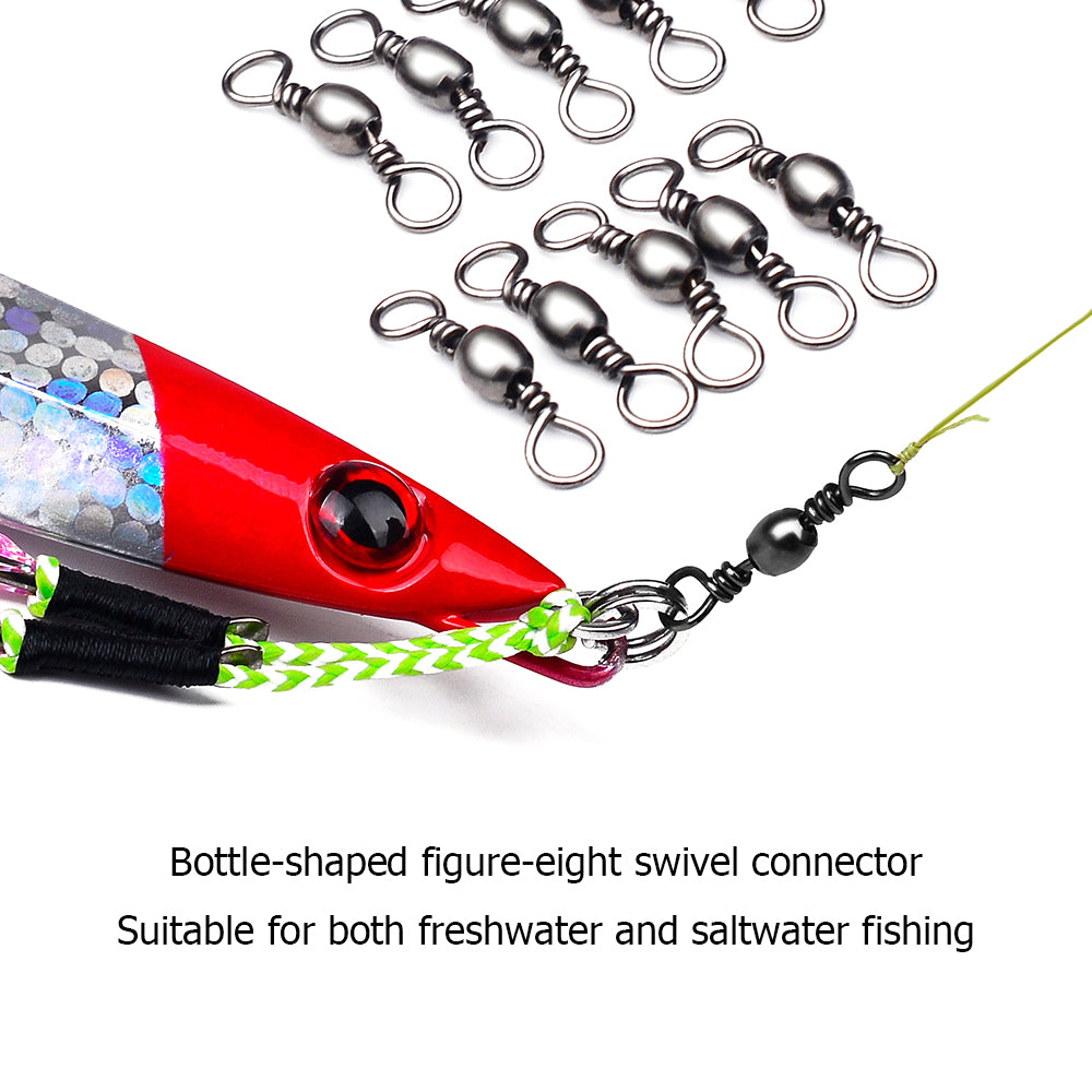 Stainless Steel Barrel Swivel with Snap for Fishing Lures HERCULES