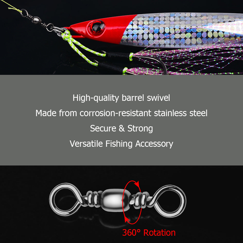 Stainless Steel Barrel Swivel with Snap for Fishing Lures HERCULES