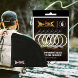 HERCULES Pre-Tied Loop Fly Fishing Leader with leader wallet Pack of 6