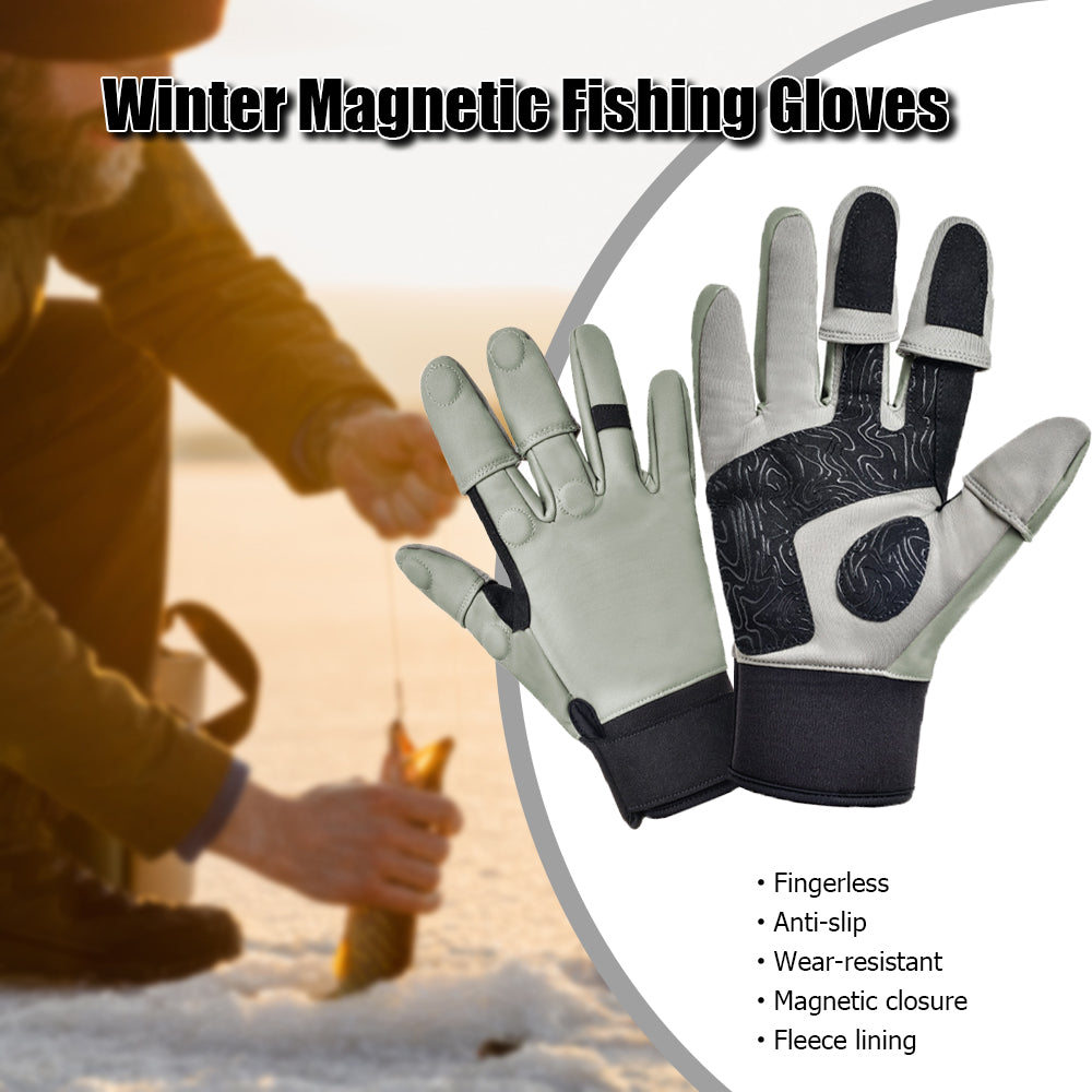Winter Fishing Gloves with Magnetic Fingertips & Anti-Slip Palm HERCULES