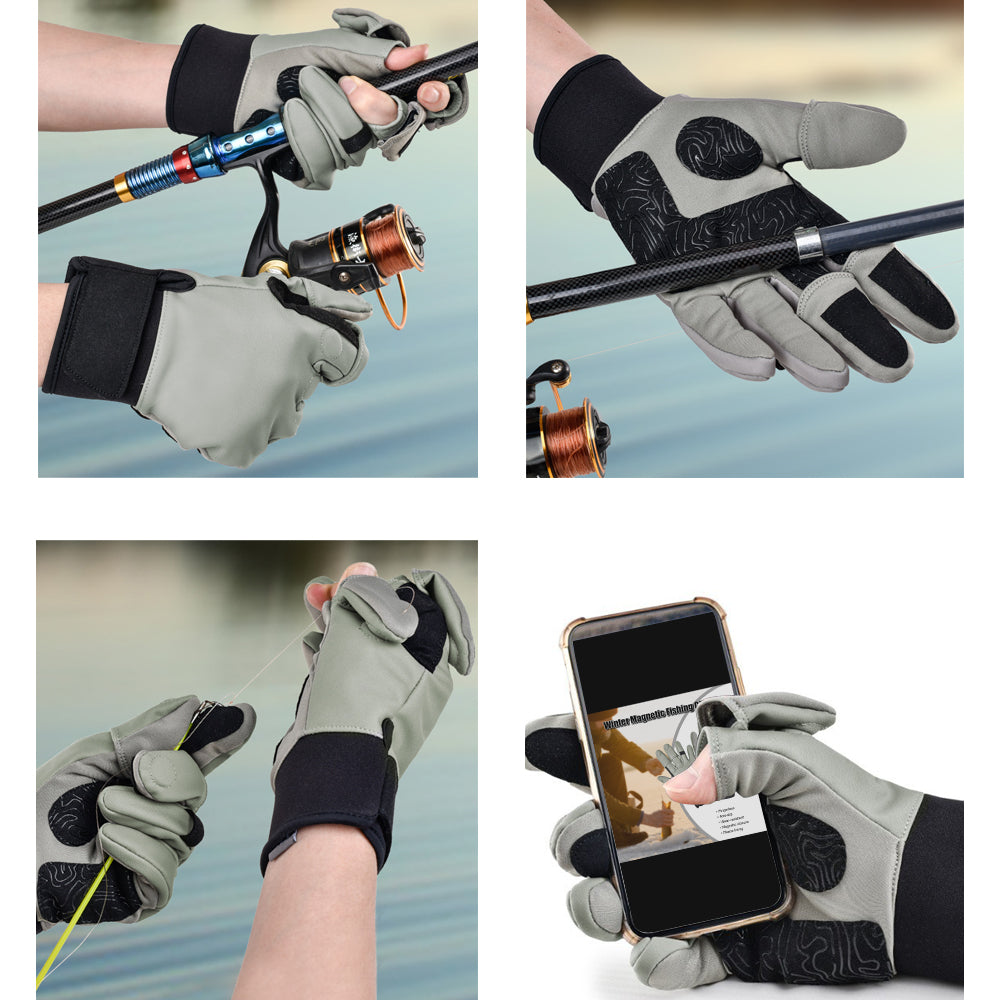 Winter Fishing Gloves with Magnetic Fingertips & Anti-Slip Palm HERCULES