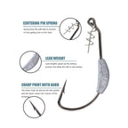 Weighted Swimbait Hooks with Twist Lock, Pack of 20pcs HERCULES