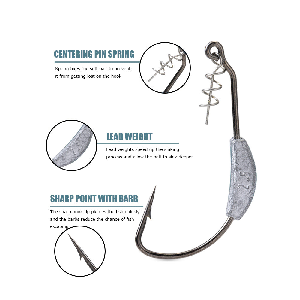 Weighted Swimbait Hooks with Twist Lock, Pack of 20pcs HERCULES